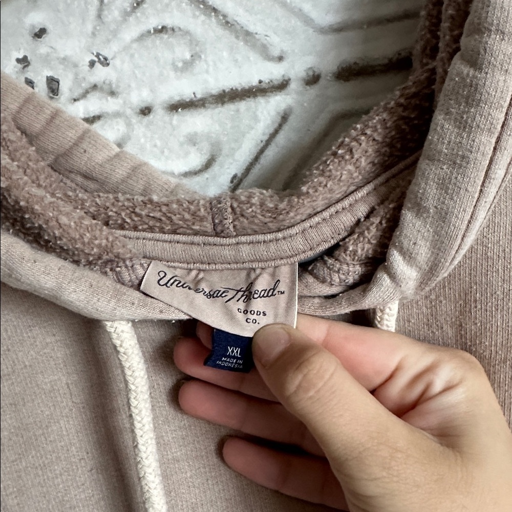 Universal Thread Taupe Hooded Sweatshirt - Picture 2 of 3